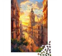 Rompecabezas De 1000 Piezas Sunset Cityscape with Cathedral Rompecabezas para Adultos Juego Práctico Una Obra De Arte Cumpleaños Y Navidad 70x50cm/1000pcs