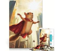 Rompecabezas de 1000 Piezas Super Ardilla en la Ciudad para Adolescentes, Juguete para ejercitar la Mente, Actividad para el hogar, Corte Premium, artículo de Santa Claus 38x26cm
