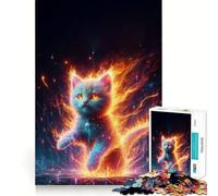 Rompecabezas de 1000 Piezas Superhero Cat Teenagers Gatos Superhéroes Adolescentes Diseño para Agilizar la Memoria y Relajarse Arte de Pared 38x26cm