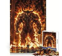 Rompecabezas de 1000 Piezas Superhéroes contra Adolescentes Demonios de Fuego, Juguete para ejercitar la Mente, Juego en Grupo, Corte de precisión, Regalo para Festivales 38x26cm