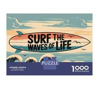Rompecabezas De 1000 Piezas Surf The Waves of Life Rompecabezas para Adultos Juegos Relajantes Decoración del Hogar Cumpleaños Y Navidad 52x38cm/1000pcs