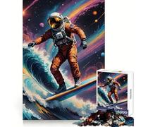 Rompecabezas de 1000 Piezas Surfista Astronauta en un mar cósmico para adultosIdeal para ejercitar la menteUn pasatiempo relajanteUn cumpleaños (50x75cm)