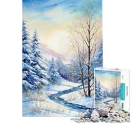 Rompecabezas de 1000 Piezas Susurro de Invierno para Adultos Juguetes antiestrés Actividades Divertidas de análisis y lógica para Hacer en casa (tamaño 50x75cm)