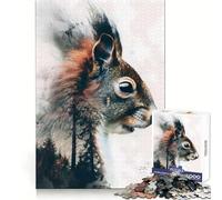 Rompecabezas de 1000 Piezas Susurro del Bosque de la Ardilla para Adultos Juguete para la Mente, Juego Relajante, Bordes precisos, Regalo conmovedor 50x75cm