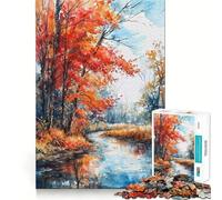 Rompecabezas de 1000 Piezas Susurros de río otoñales,Corte Suave,Juego Mental,Regalo,Tiempo de Juego Relajante,Pieza de Arte navideña (50x75cm)