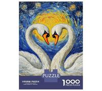 Rompecabezas De 1000 Piezas Swan Love Under Moonlight Rompecabezas para Adultos Juego De Ingenio Análisis Y Lógica Cumpleaños 70x50cm/1000pcs