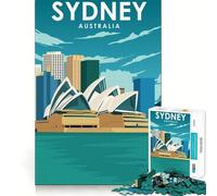 Rompecabezas de 1000 Piezas Sydney Australia Viajes Bordes Finos Artesanía Desarrollo Mental Juego Relajante Juego Arte (38x26cm)