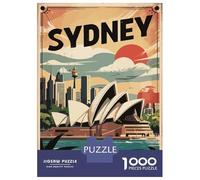 Rompecabezas De 1000 Piezas Sydney Vintage Travel Rompecabezas para Adultos Juego De Ingenio Carrera De Velocidad De Manos Cumpleaños Y Navidad 70x50cm/1000pcs