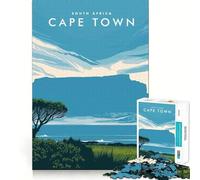 Rompecabezas de 1000 Piezas Table Mountain Ciudad del Cabo Corte preciso Divertido Desafío Mental Juguete Juego de Descanso Cumpleaños Arte Juego (38x52cm)