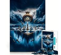 Rompecabezas de 1000 Piezas,Tablero de ajedrez del Tiempo,diversión para Las articulaciones Finas,Juego cognitivo,Juego Tranquilo,Regalo de cumpleaños artístico (38x52cm)