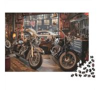 Rompecabezas de 1000 Piezas: Taller de Motocicletas Vintage. para Adultos a Partir de 12 años. Juegos educativos. Decoración del hogar. Difícil. Regalos de cumpleaños. 70 x 50 cm / 1000 Piezas.