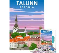 Rompecabezas de 1000 Piezas Tallin Estonia Viaje Arte para Juego Educativo Juguete de desafío para Juego Educativo Desafío difícil Regalos para cumpleaños Tamaño 38x52cm