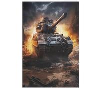 Rompecabezas de 1000 piezas Tank para adultos y niños, puzles con tabla de madera, decoración familiar, 78 × 53 cm
