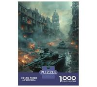 Rompecabezas De 1000 Piezas Tanks Urban Warfare Rompecabezas para Adultos Juego Familiar Decoración Perfecta Cumpleaños Y Navidad 38x26cm/1000pcs