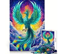 Rompecabezas de 1000 Piezas Teal Phoenix Rising Teenagers - Juguete Inteligente para Fortalecer los Lazos Familiares - Corte Suave - Lista de Deseos de Santa Claus 38x26cm