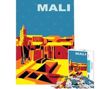 Rompecabezas de 1000 Piezas Techo de la Ciudad de Malí Rompecabezas para Adultos Carrera de Velocidad Manual Difícil y desafiante 38x26cm