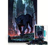 Rompecabezas de 1000 Piezas Temple Panther Guardian para Adolescentes, diseño Relajante y para Mejorar la Memoria, Ideal para armar y Decorar la Pared 38x26cm