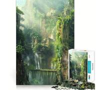 Rompecabezas de 1000 Piezas Templo de la Selva Antigua,Divertido y fácil de Usar,con Superficie Lisa y sin Rebabas,Ideal para el Tiempo Libre (38x26cm)