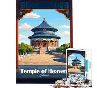 Rompecabezas de 1000 Piezas Templo del Cielo China Difícil y desafiante para la diversión Familiar Juguete Decoración de Pared para Mayores de 14 años 38x52cm