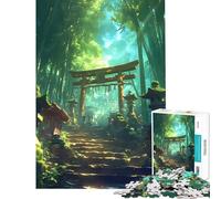Rompecabezas de 1000 Piezas Templo Sagrado en el Bosque de Bambú Juguetes adictivos para Cultivar la Paciencia Juego Educativo Alivia el estrés Regalo de cumpleaños (Tamaño 38x26cm)