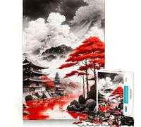 Rompecabezas de 1000 Piezas Templos a orillas del río para Adultos Ideal para ejercitar la Memoria y Disfrutar del Tiempo Libre Diseño y colección de Arte (38x26cm)