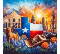 Rompecabezas de 1000 piezas - Texas Bluebonnets Flower Sea Puzzle de madera amanecer atardecer paisajes arte decoración del hogar juegos divertidos juguetes rompecabezas de flores silvestres - Desafío