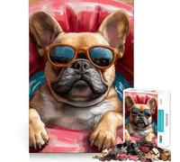Rompecabezas de 1000 Piezas The Cool Pool Pug Teenagers Think Smart Toy Bonding Time Smooth Cut Santa Wish List 38x52cm