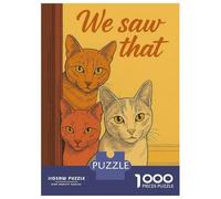 Rompecabezas De 1000 Piezas Three Cats We Saw That Bathroom Poster Rompecabezas para Adultos Juegos Relajantes Análisis Y Lógica Cumpleaños Y Navidad 52x38cm/1000pcs