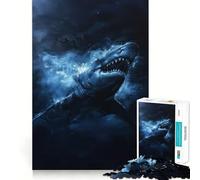 Rompecabezas de 1000 Piezas Tiburón en Las Profundidades para Adultos Juguete de lógica para Jugar en Interiores Corte de precisión Regalo Ideal 38x26cm