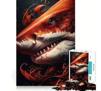 Rompecabezas de 1000 Piezas Tiburón, mi Amigo Divertido para Adolescentes Juguete para ejercitar la Mente y Relajarse Diseño y Montaje Lista de Deseos de Papá Noel 38x52cm