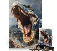 Rompecabezas de 1000 Piezas Tierra de Dinosaurios prehistóricos para Adultos Juguete Mental Relajante y Divertido Corte Premium Regalo de cumpleaños 38x26cm