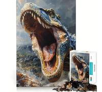 Rompecabezas de 1000 Piezas Tierra de Dinosaurios prehistóricos para Adultos Juguete Mental Relajante y Divertido Corte Premium Regalo de cumpleaños 38x26cm