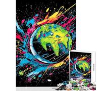 Rompecabezas de 1000 Piezas Tierra Frágil Tellus Juegos relajantes para Toda la Familia Juguete de decoración de Pared con Piezas de Formas aleatorias Que encajan Perfectamente (50x75cm)