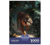 Rompecabezas De 1000 Piezas Tiger in The Jungle Rompecabezas para Adultos Juego De Ingenio Ensamblaje De Patrones Difícil Y Desafiante 52x38cm/1000pcs