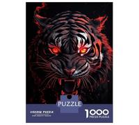 Rompecabezas De 1000 Piezas Tiger Red and Black Animal Rompecabezas para Adultos Juego Familiar Mejora La Memoria Oferta como Regalo para Toda La Familia 52x38cm/1000pcs