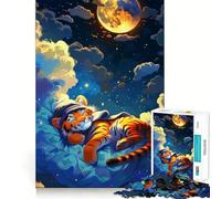 Rompecabezas de 1000 Piezas Tiger Sleeping para Adolescentes Juguete de lógica Clara Pasatiempo Tranquilo Corte Perfecto Regalo clásico 38x52cm