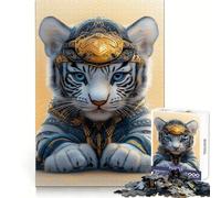 Rompecabezas de 1000 Piezas Tiger White Samurai Teenager con temática de Tigre Blanco, Ideal para Relajarse y como un cómodo (38x26cm)