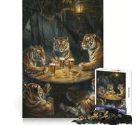 Rompecabezas de 1000 Piezas Tigers Beer In Tavern para Adolescentes, Juguete para ejercitar la Mente, Ideal para Relajarse y Disfrutar de un diseño artístico de Corte preciso 50x75cm