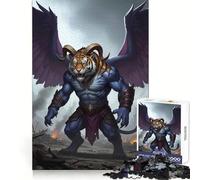 Rompecabezas de 1000 Piezas Tigre Alado Demonio - Paisaje Devastado por la Guerra para Adultos Ejercicio Mental Escape Sereno Cierre Seguro Regalo Ideal (38x26cm)
