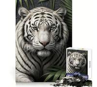Rompecabezas de 1000 Piezas Tigre Blanco Entre Vegetación Exuberante para Adultos Ideal para Relajarse y aliviar el estrés Bordes precisos Un Regalo Encantador (38x26cm)