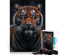 Rompecabezas de 1000 Piezas Tigre de pie en el río para Adolescentes Juguete para ejercitar la Mente Tiempo de relajación Diseño artístico de Corte preciso 38x52cm