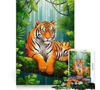 Rompecabezas de 1000 Piezas Tigre descansando en la Jungla para Adultos Ideal para ejercitar la Memoria y Disfrutar del Tiempo Libre Diseño para armar Colección de Arte (38x52cm)