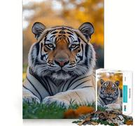 Rompecabezas de 1000 Piezas Tigre descansando en un Campo de Hierba para Adolescentes Juguete de lógica Resistente Diversión y Ocio Bordes Transparentes Artículo de colección 38x26cm