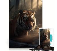 Rompecabezas de 1000 Piezas Tigre en el Bosque Místico para Adolescentes Juguete para desarrollar la Mente y divertirse Diseño Elegante para armar Regalo Ideal 38x52cm