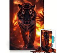 Rompecabezas de 1000 Piezas Tigre en la Jungla al Atardecer, Ideal para Adolescentes Un Reto Mental Juguete para el hogar 38x26cm