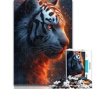 Rompecabezas de 1000 Piezas Tigre en Llamas para Adultos y Adolescentes, Ideal para interacción Entre Padres e Hijos a Partir de 14 años, 50x75cm