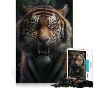 Rompecabezas de 1000 Piezas Tigre Enojado - Juguete Que desafía la Mente - Troquelado de Alta precisión - Divertido desafío para el Tiempo de Espera (50x75cm)