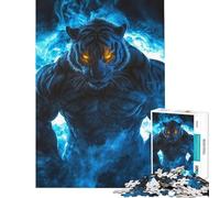 Rompecabezas de 1000 Piezas Tigre Feroz y místico Juguetes adictivos para Cultivar la Paciencia Juego práctico para Toda la Familia Regalos Divertidos Tamaño 38x26cm