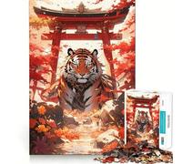 Rompecabezas de 1000 Piezas Tigre Guardián del Torii para Adolescentes Juguete de lógica y Rompecabezas Diversión con Corte de precisión Regalo Elegante 50x75cm