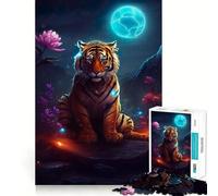 Rompecabezas de 1000 Piezas Tigre místico en Marte para Adultos Desarrolla la Capacidad Mental Tiempo de Juego Bordes precisos (38x26cm)